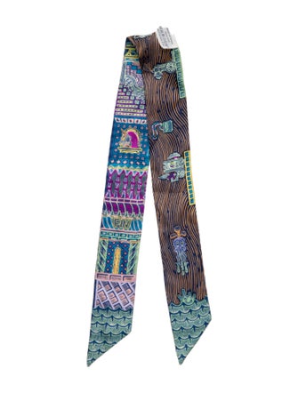 Hermès Super Silk Quest Silk Twilly Scarf