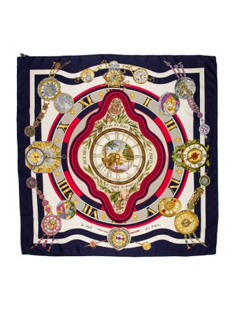 Hermès Parmi les Fleurs, Je Compte les Heures Silk Scarf