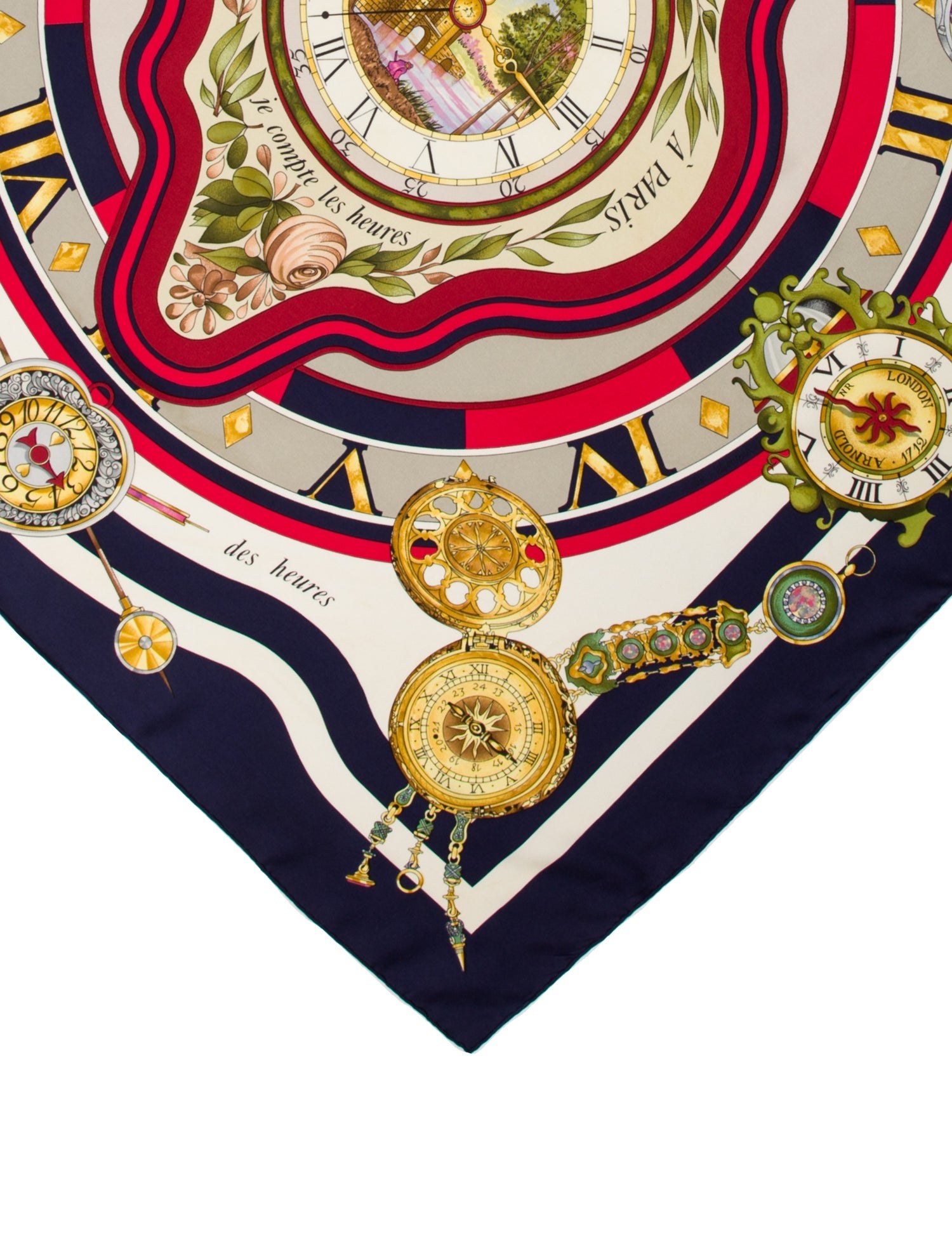 Hermès Parmi les Fleurs, Je Compte les Heures Silk Scarf