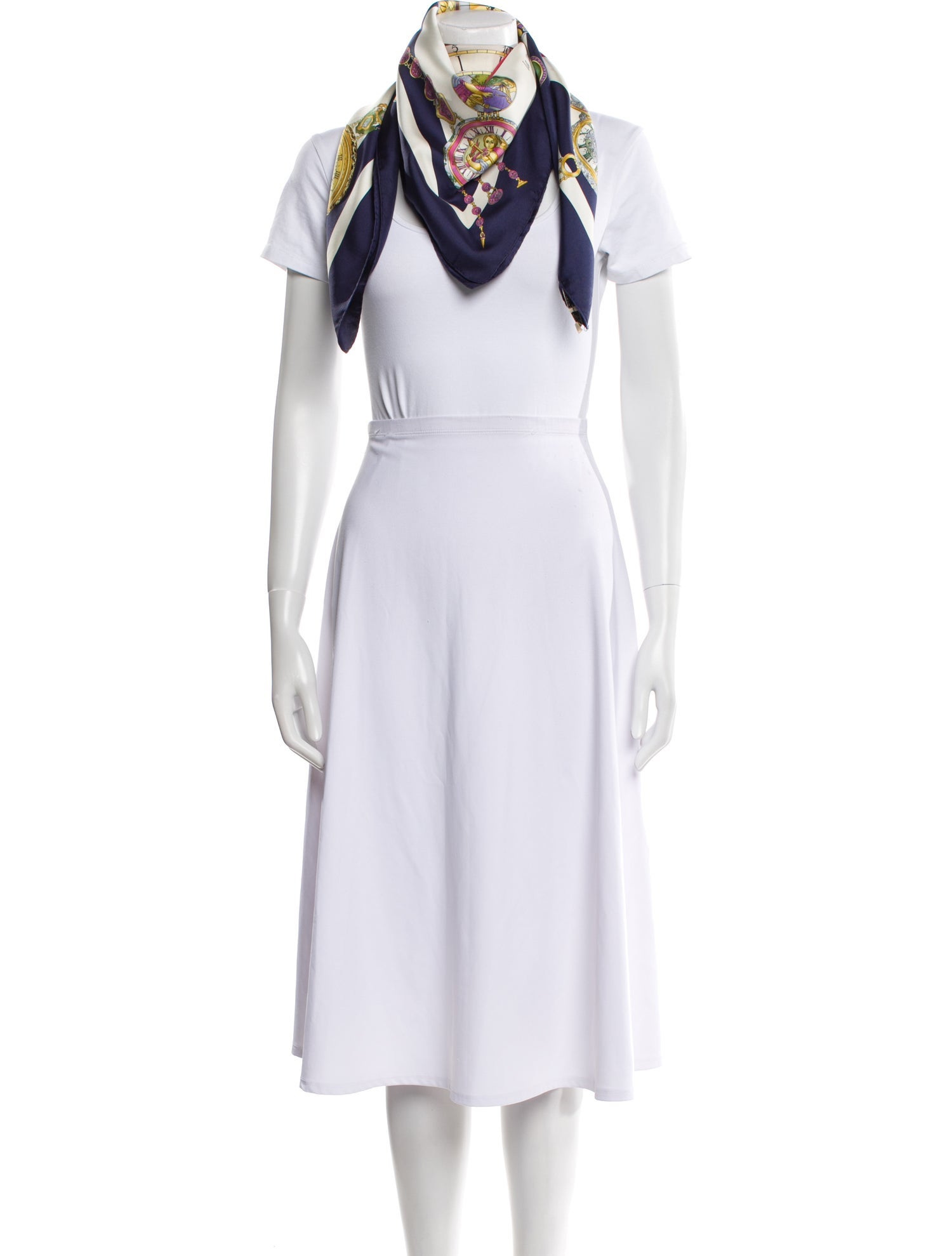 Hermès Parmi les Fleurs, Je Compte les Heures Silk Scarf