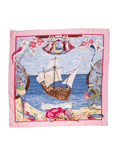 Hermès Christophe Colomb Decouvre l’Amerique Silk Scarf
