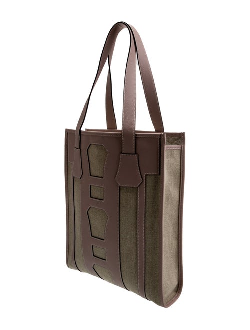 Hermès Evergrain & Toile Petit H Bell Tote