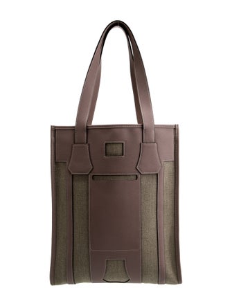 Hermès Evergrain & Toile Petit H Bell Tote