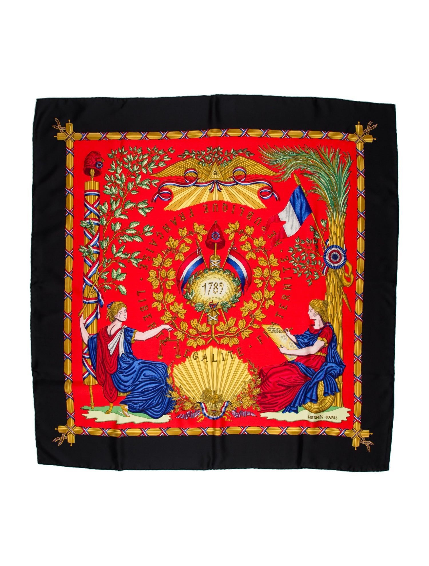 Hermès Republique Francaise Liberte Egalite Fraternite 1789 Silk Scarf