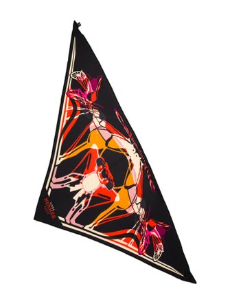 Hermès Calèche Élastique Losange Silk Triangle Scarf