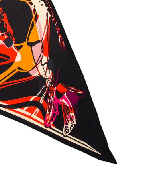 Hermès Calèche Élastique Losange Silk Triangle Scarf