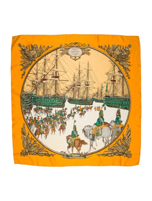 Hermès Marine Et Cavalerie Silk Scarf
