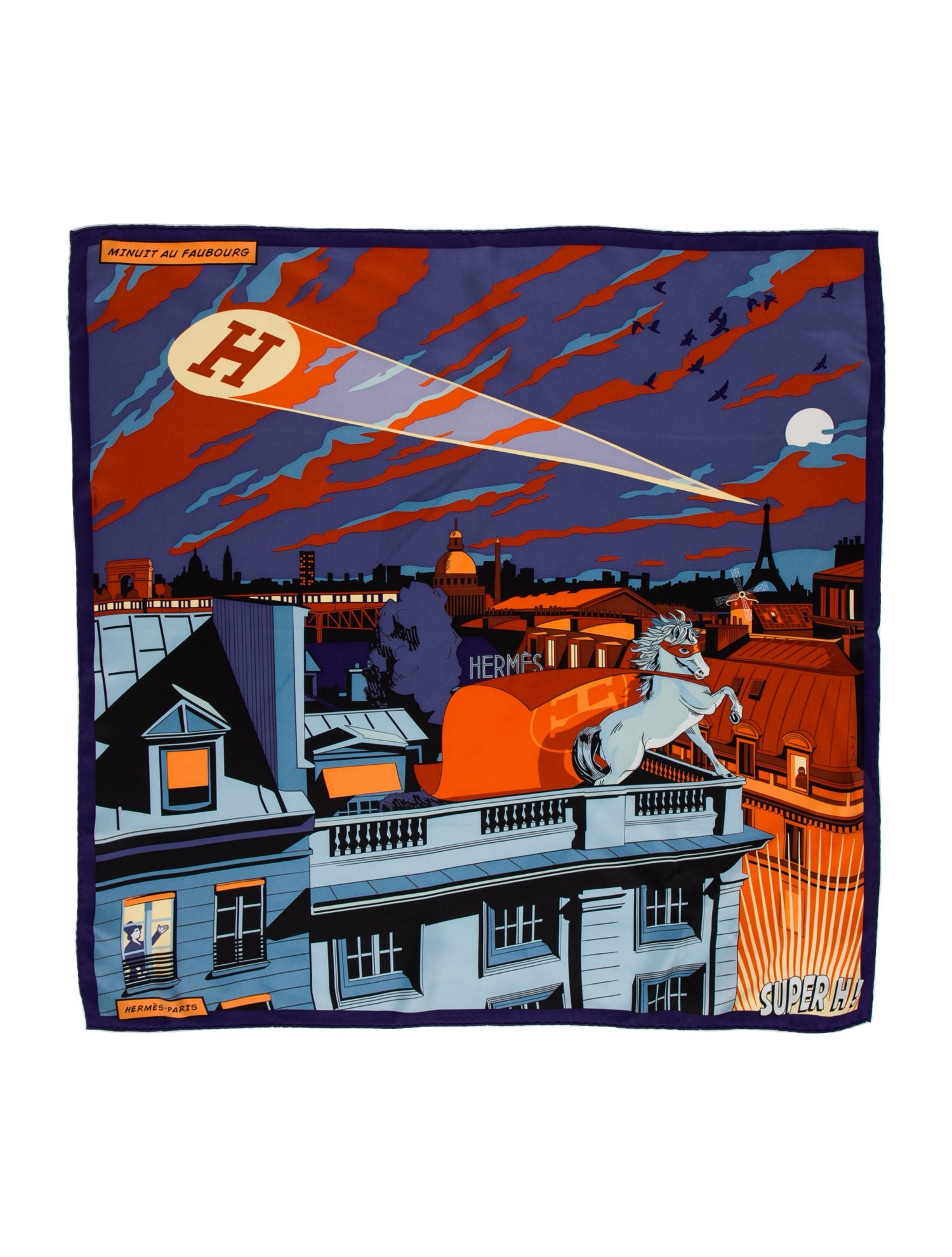 Hermès Minuit Au Faubourg Silk Scarf