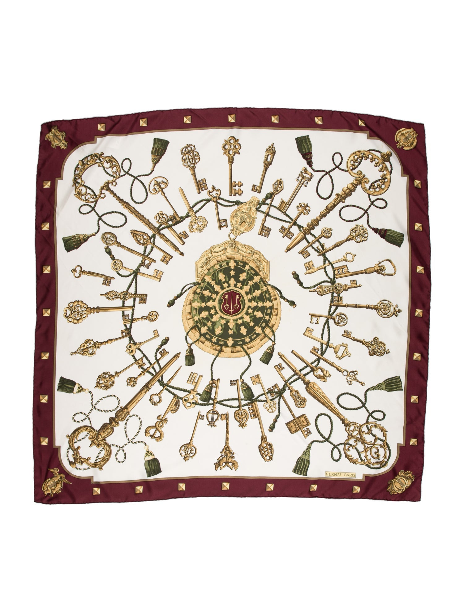 Hermès Les Clés Silk Scarf