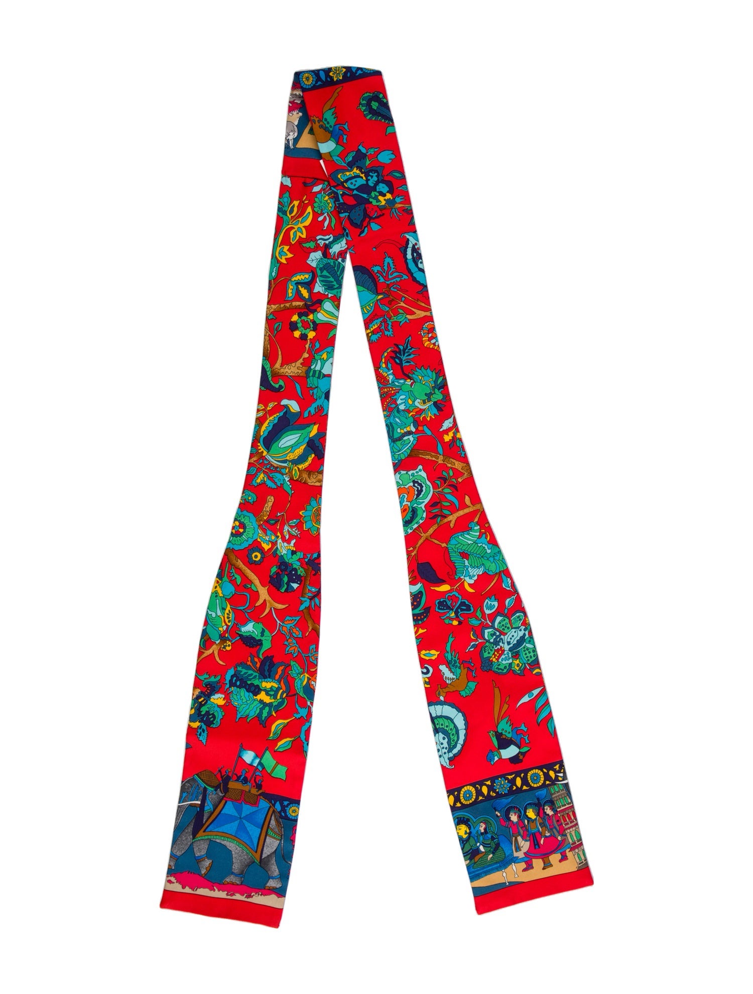 Hermès Fantaisies Indiennes Maxi Silk Twilly Scarf
