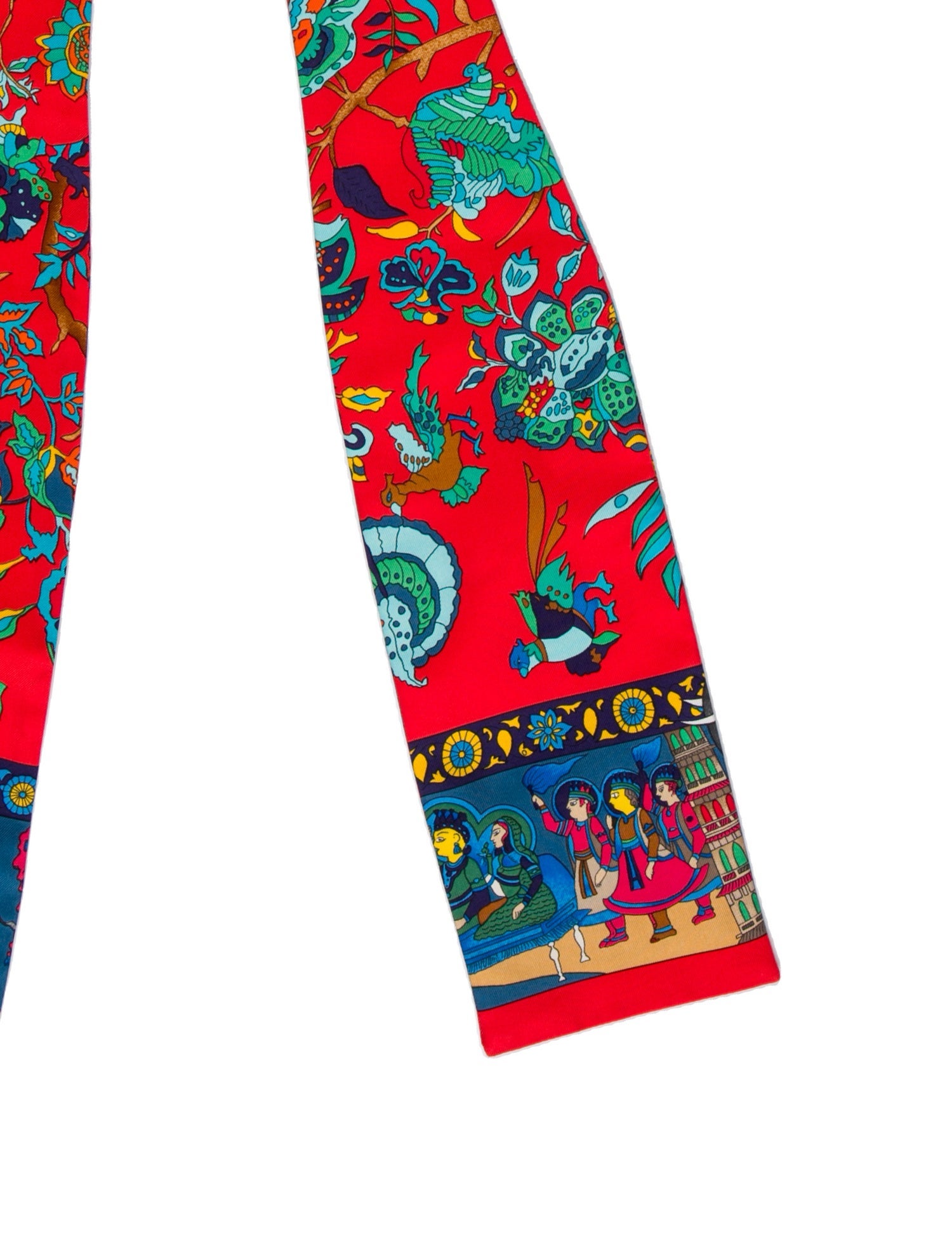 Hermès Fantaisies Indiennes Maxi Silk Twilly Scarf