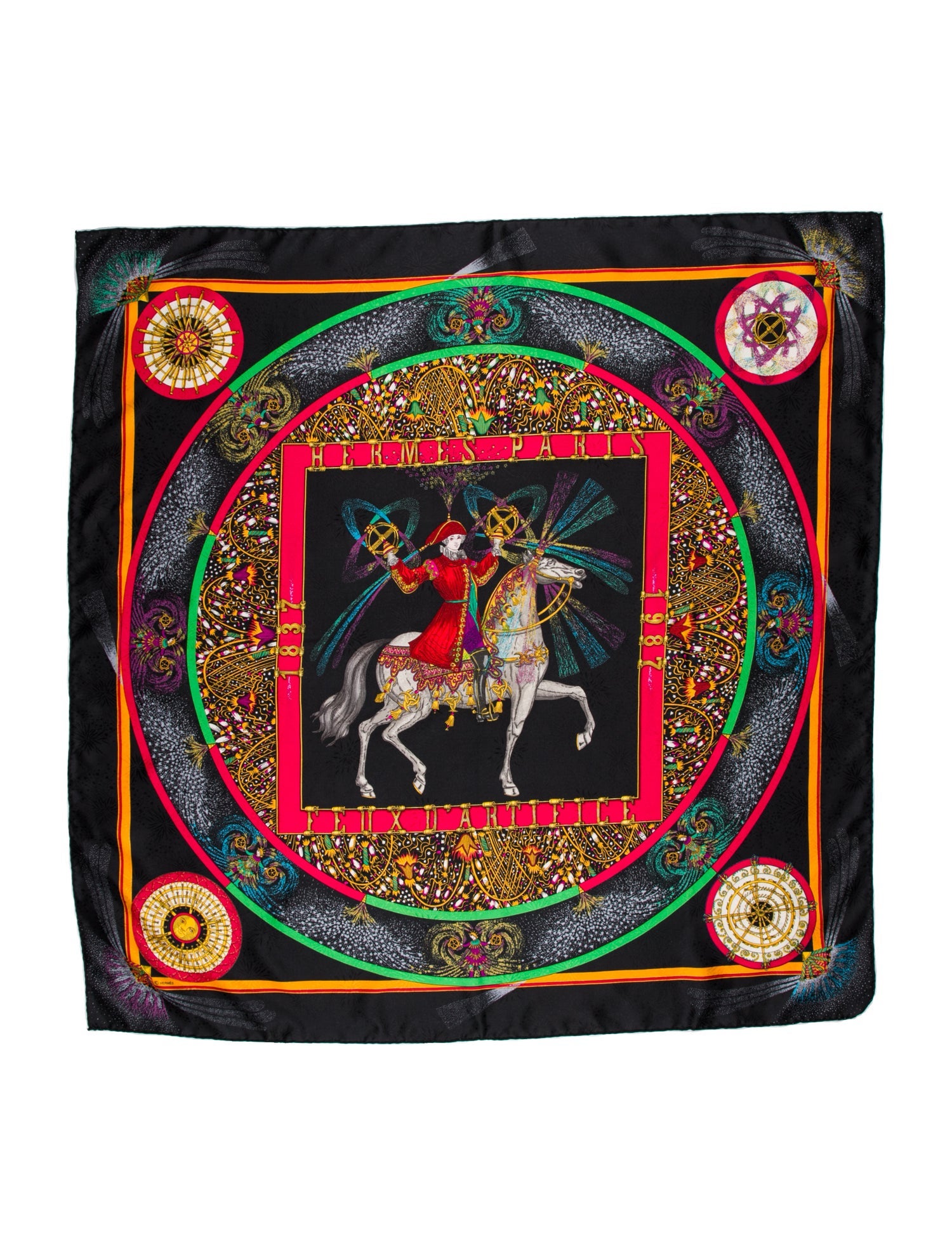 Hermès Feux d'Artifice Jacquard Silk Scarf