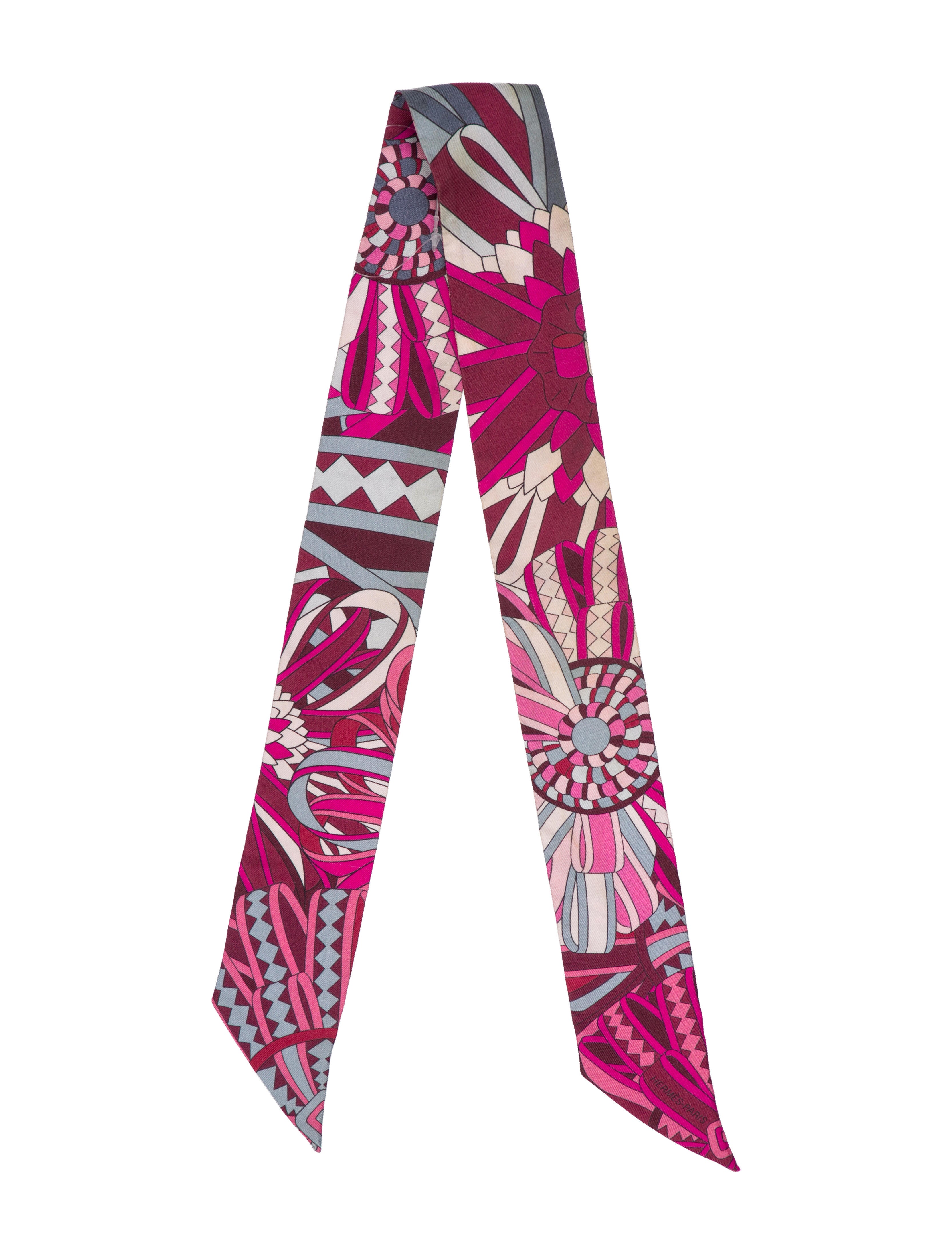 Hermès Les Flots du Cheval Silk Twilly Scarf