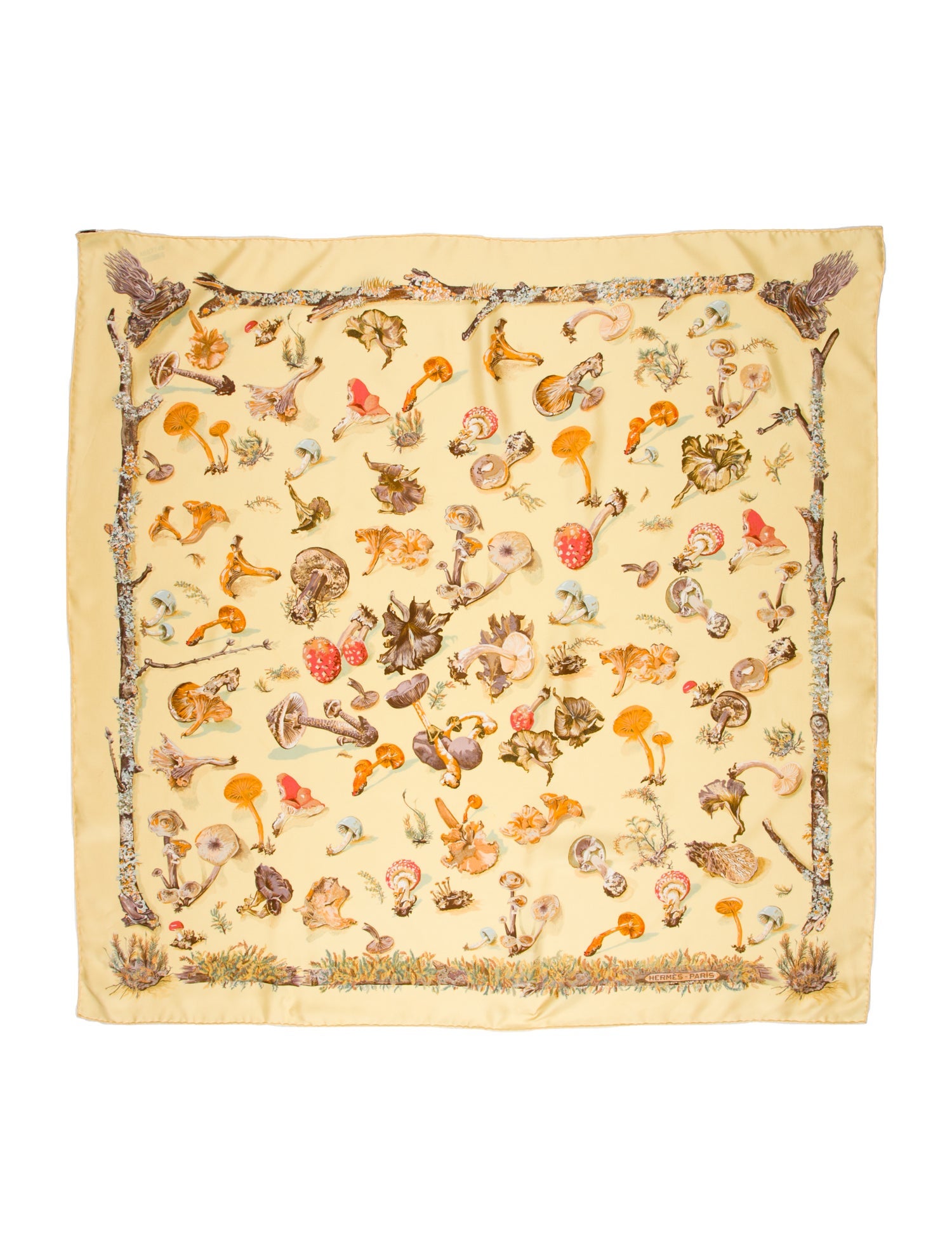 Hermès Champignons Silk Scarf