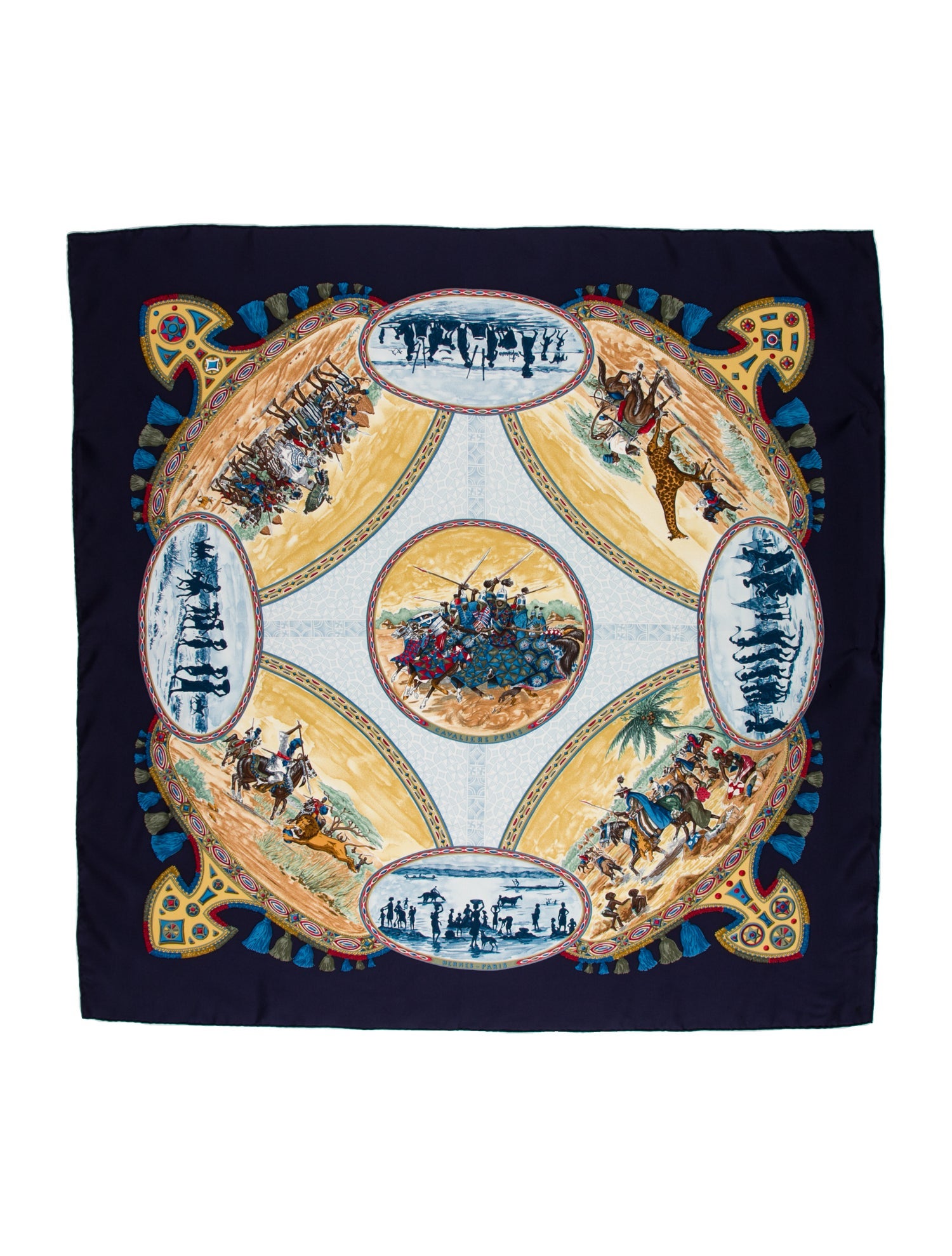 Hermès Cavaliers Peuls Silk Scarf