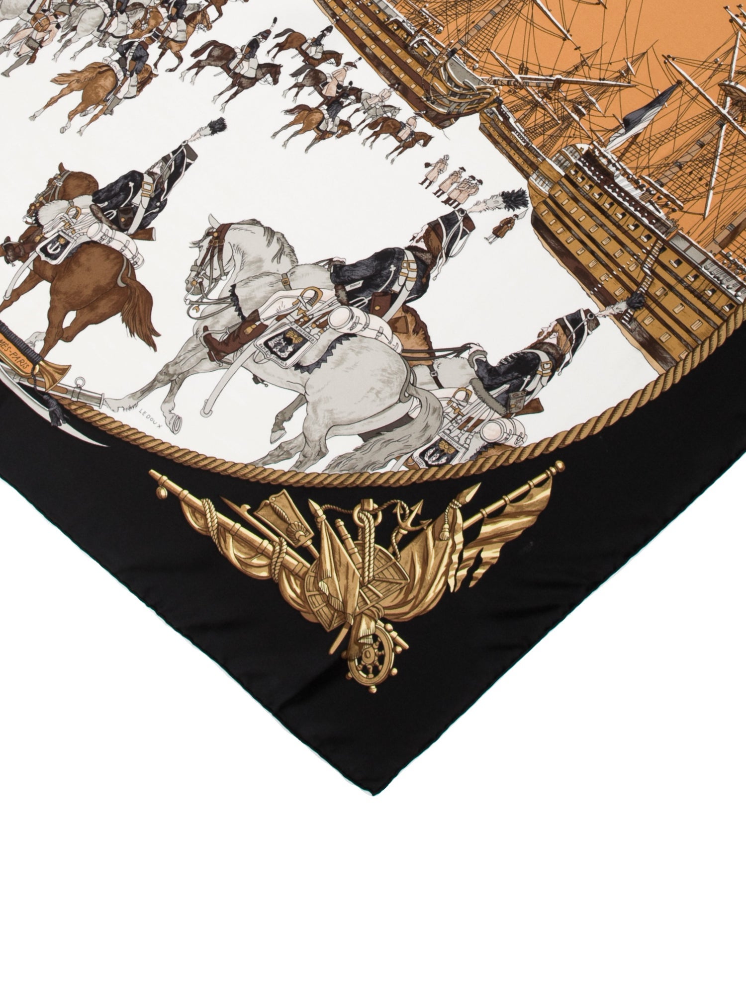 Hermès Marine Et Cavalerie Silk Scarf