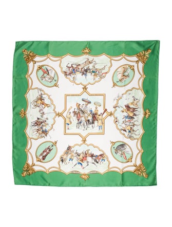 Hermès Les Chevaux des Moghols Silk Scarf