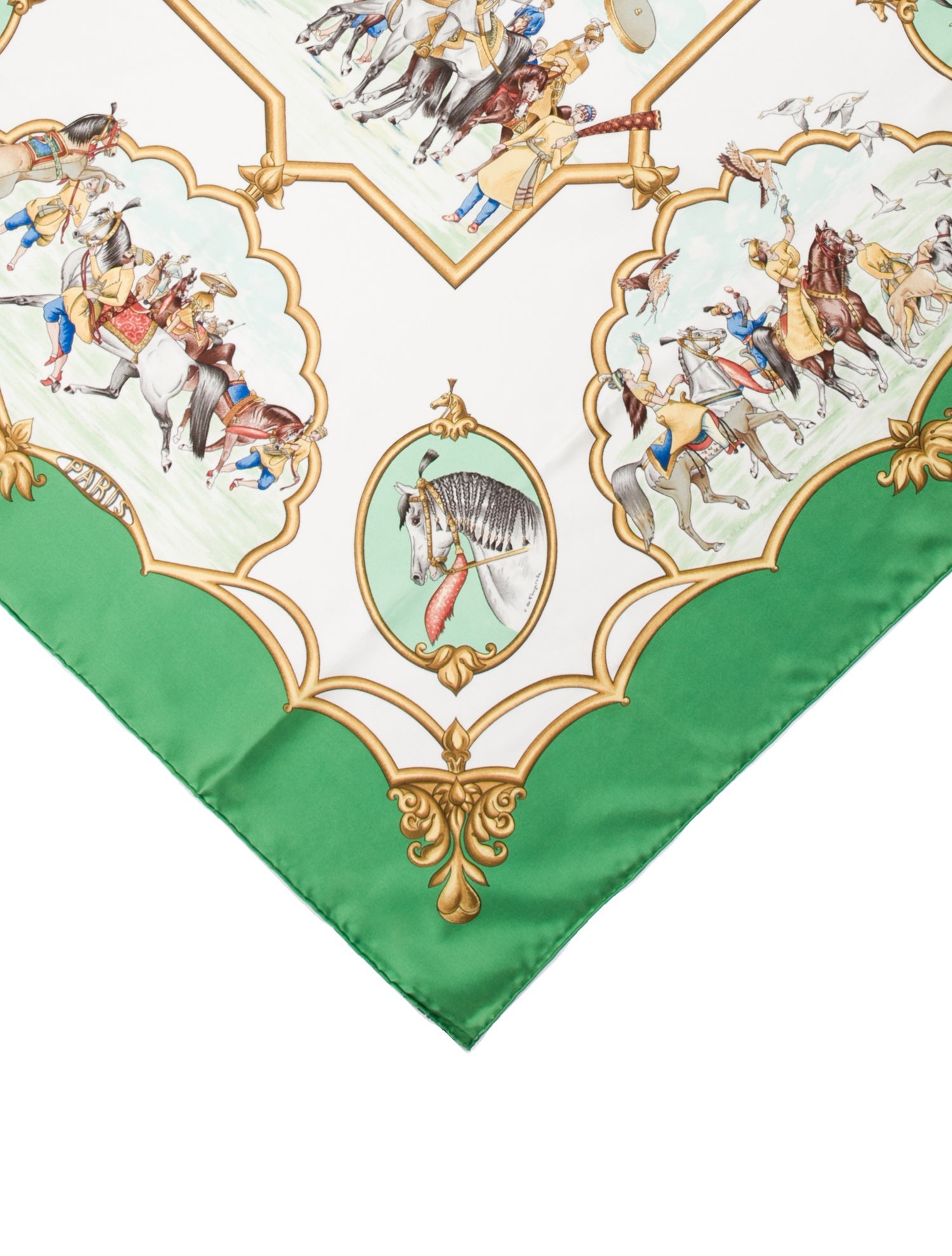Hermès Les Chevaux des Moghols Silk Scarf