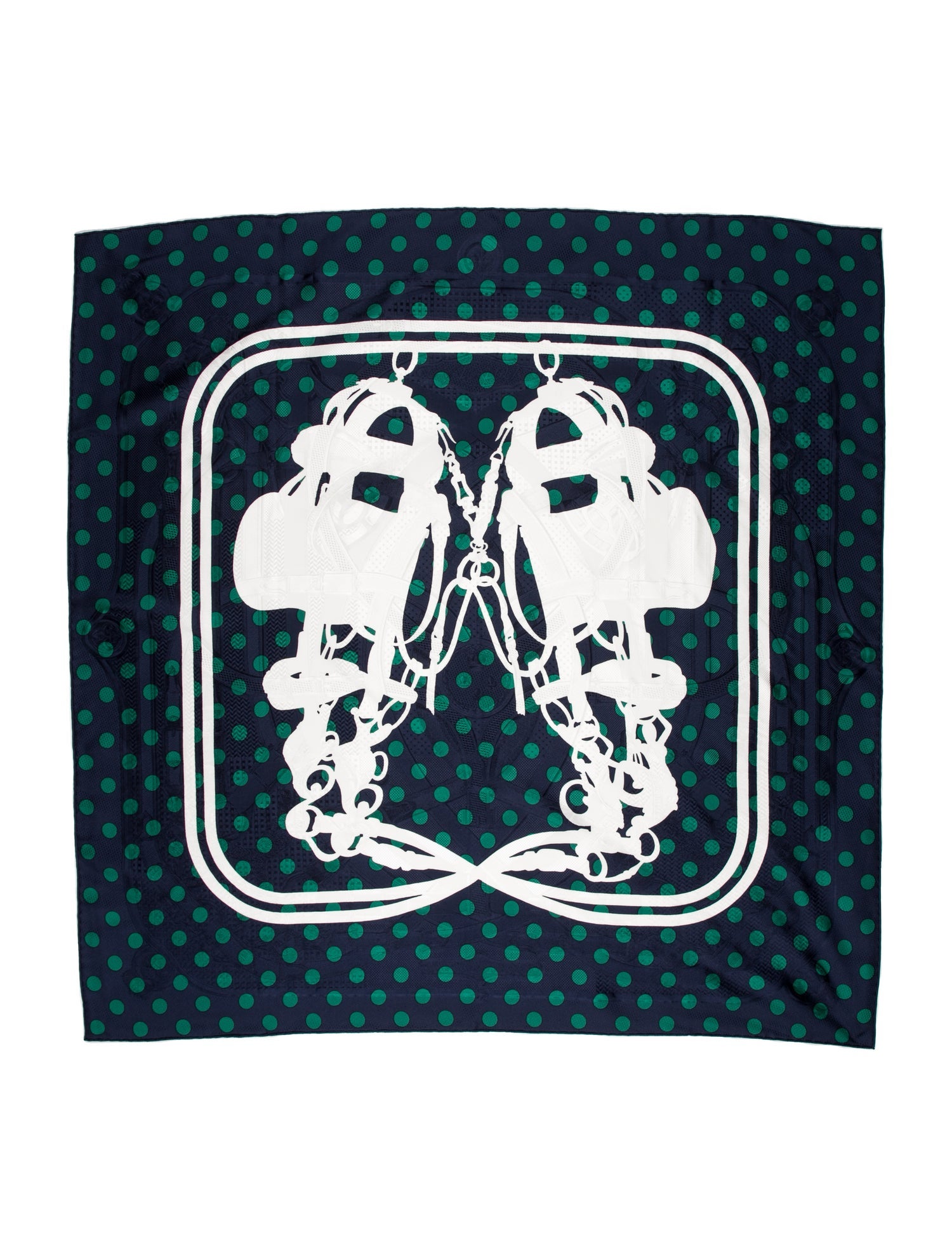 Hermès Cavalcadour Brides de Gala a Pois Jacquard Silk Scarf