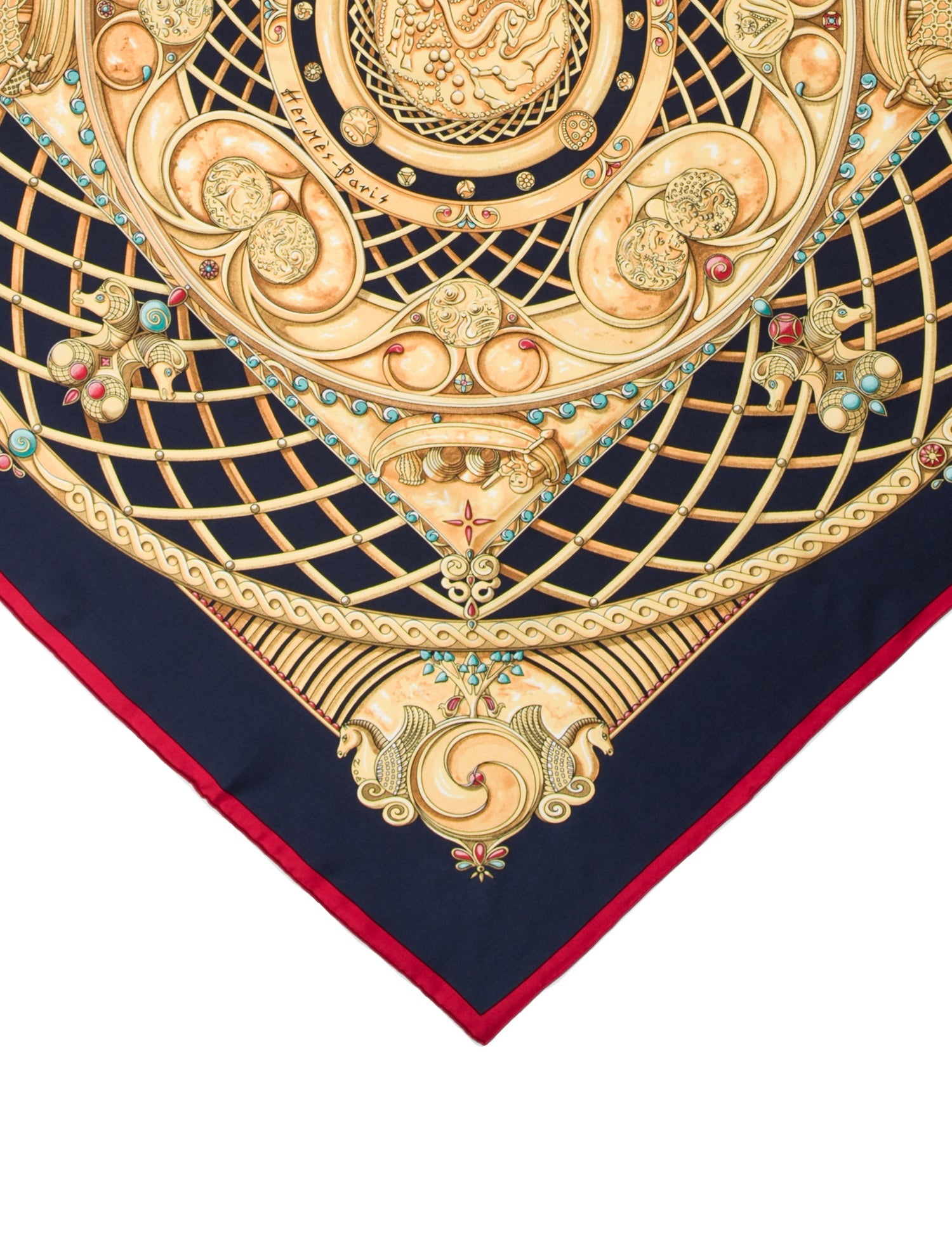 Hermès Monnaies et Symboles des Parisii Silk Scarf