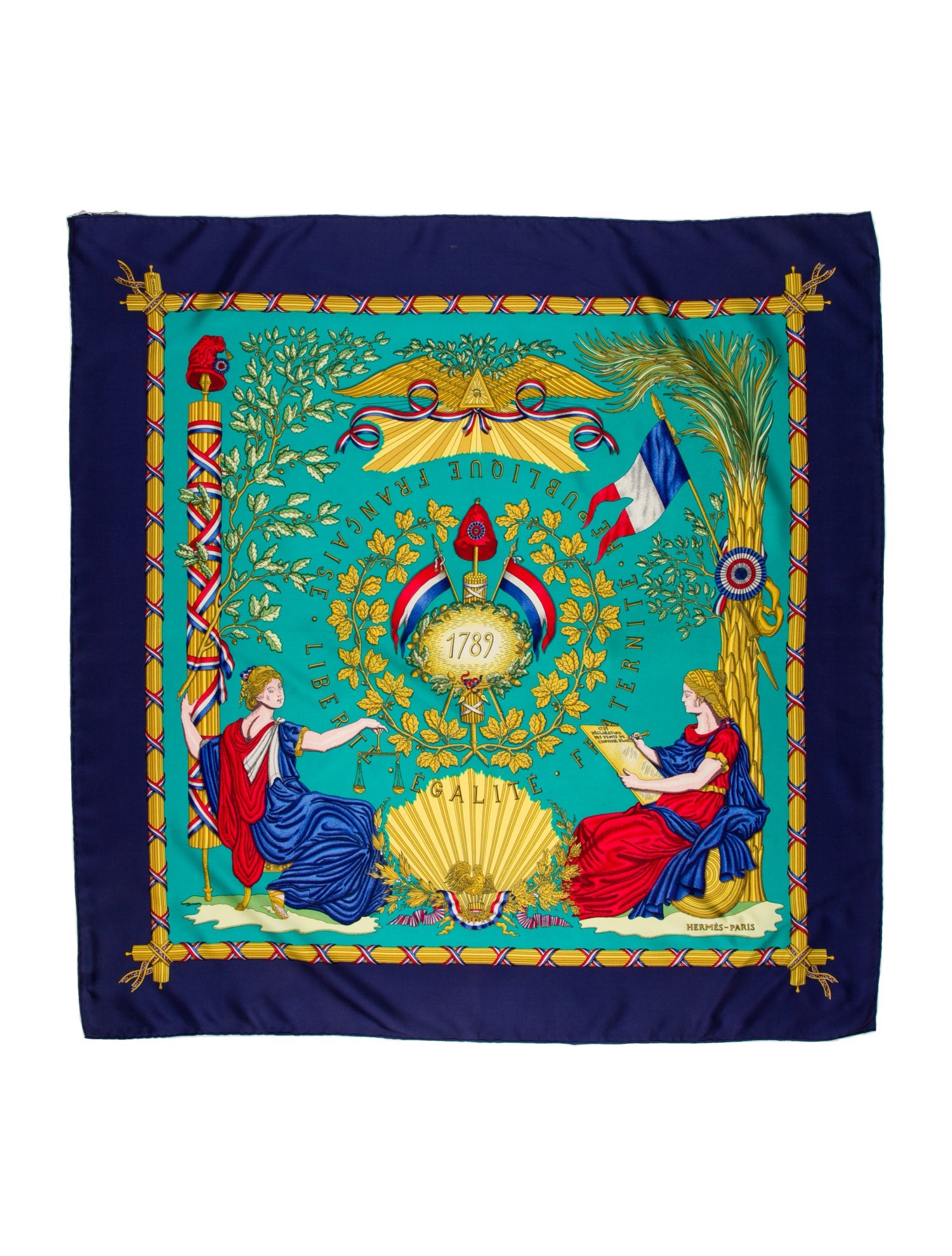 Hermès Republique Francaise Liberte Egalite Fraternite 1789 Silk Scarf