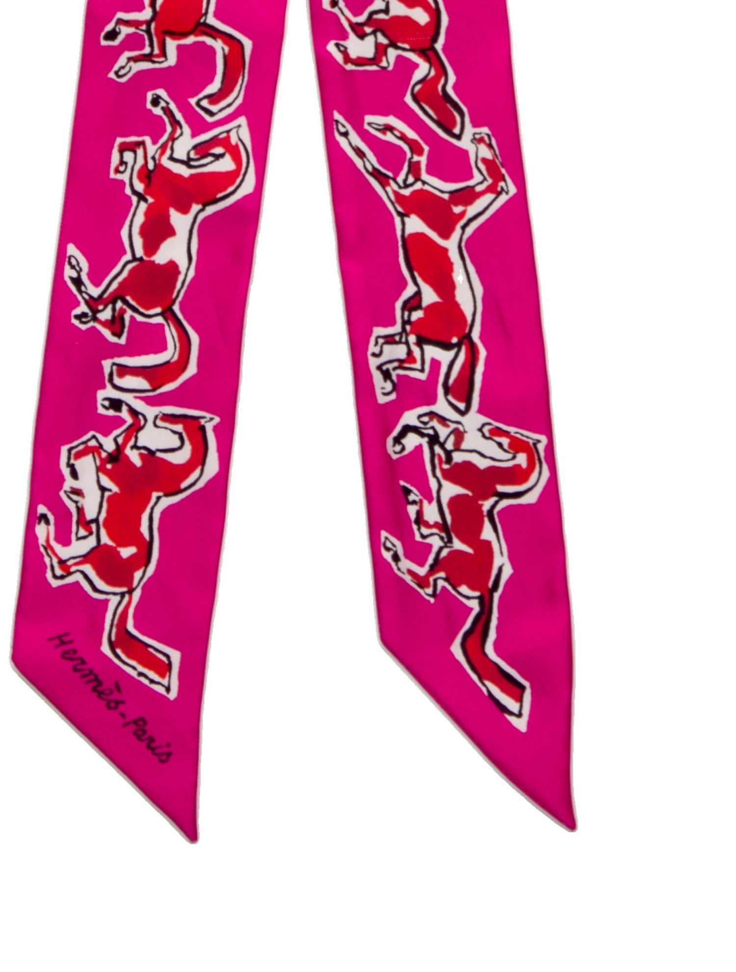 Hermès Chevaux en Liberte Silk Twilly Scarf