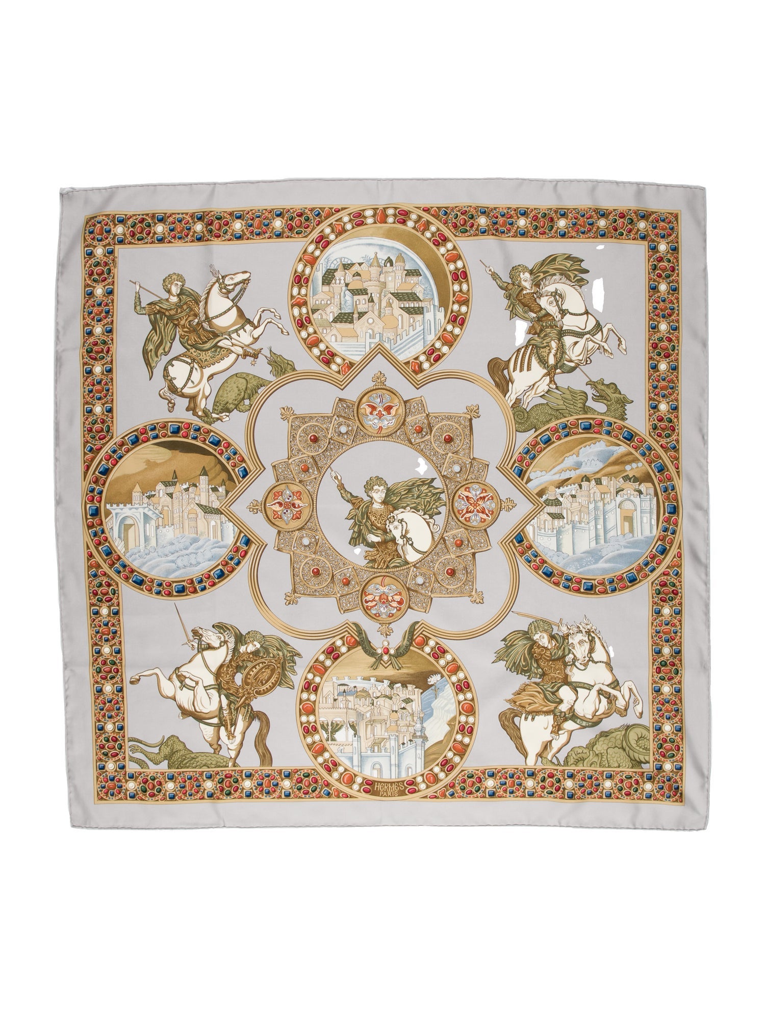 Hermès Le Triomphe Du Paladin Silk Scarf