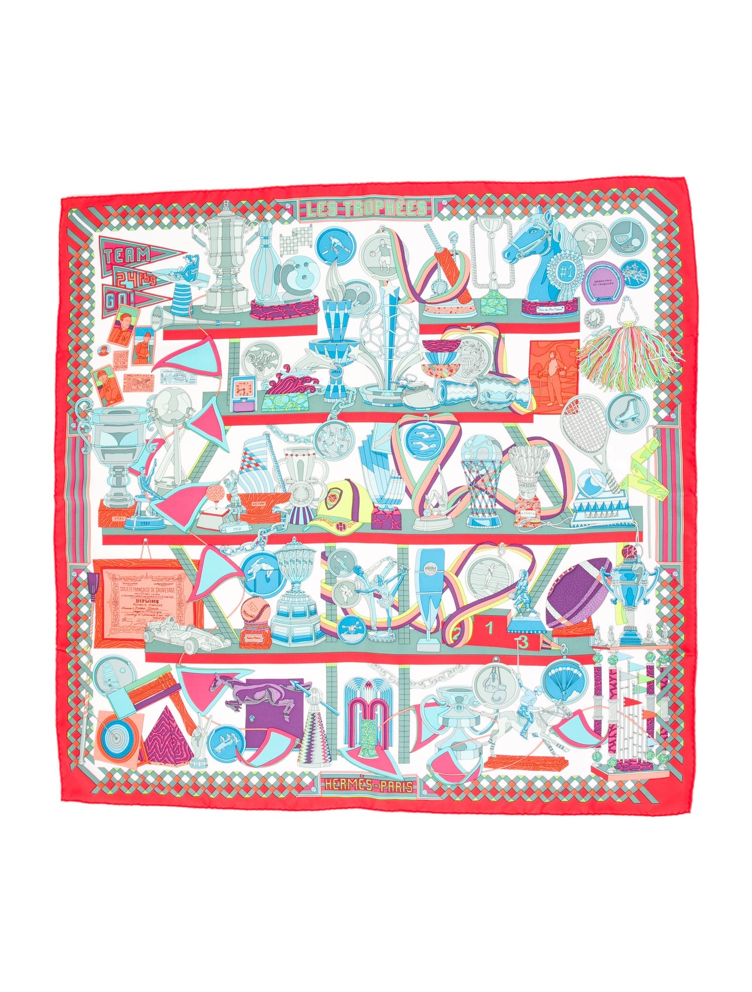 Hermès Les Trophées Silk Scarf