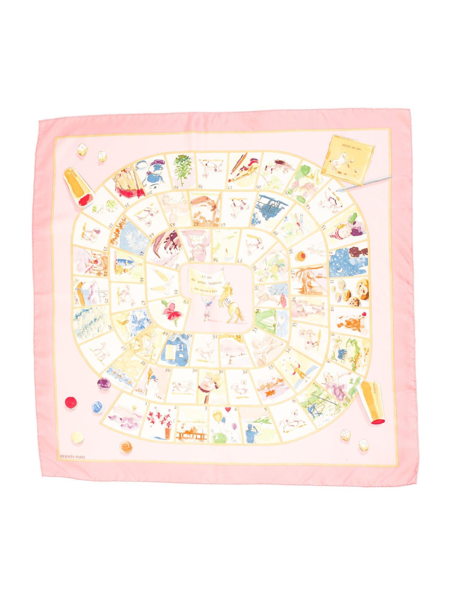 Hermès Le Jeu des Petits Bonheurs Silk Scarf
