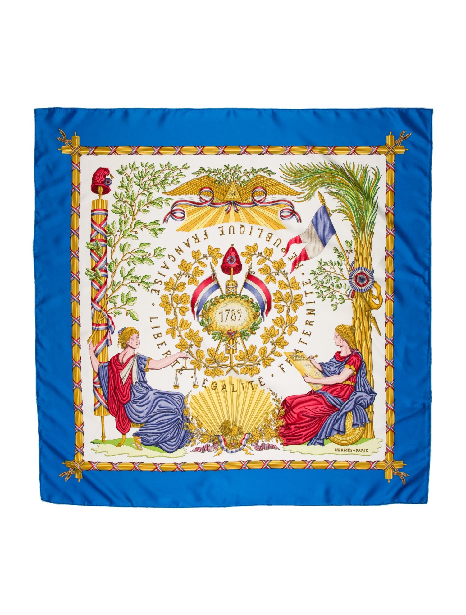 Hermès Republique Francaise Liberte Egalite Fraternite 1789 Silk Scarf