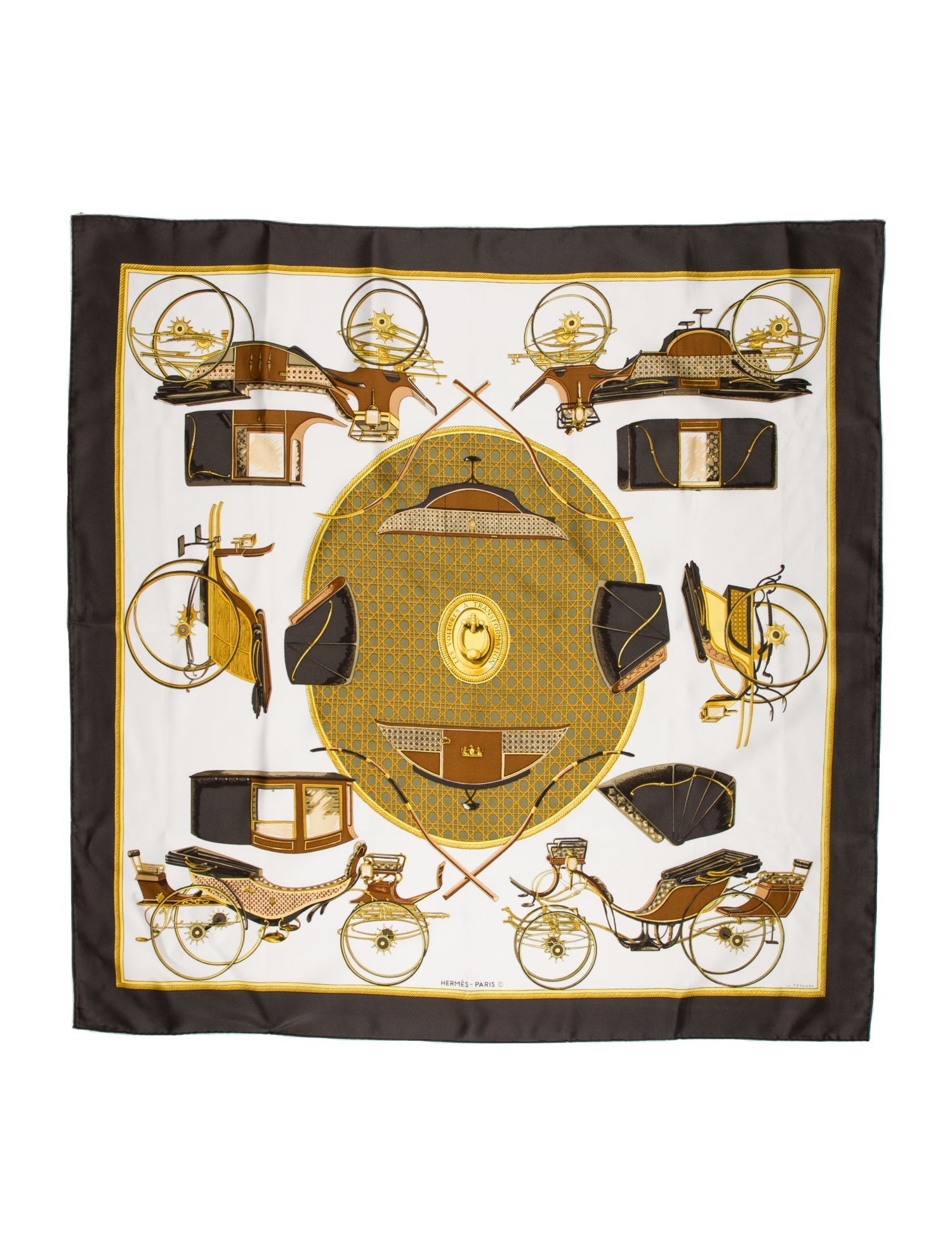 Hermès Les Voitures a Transformation Silk Scarf
