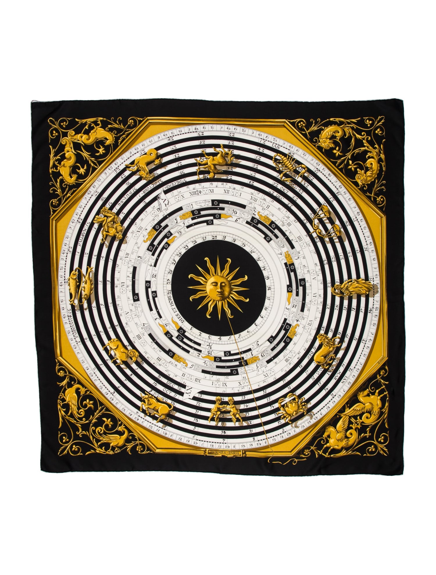 Hermès Dies Et Hore Silk Scarf