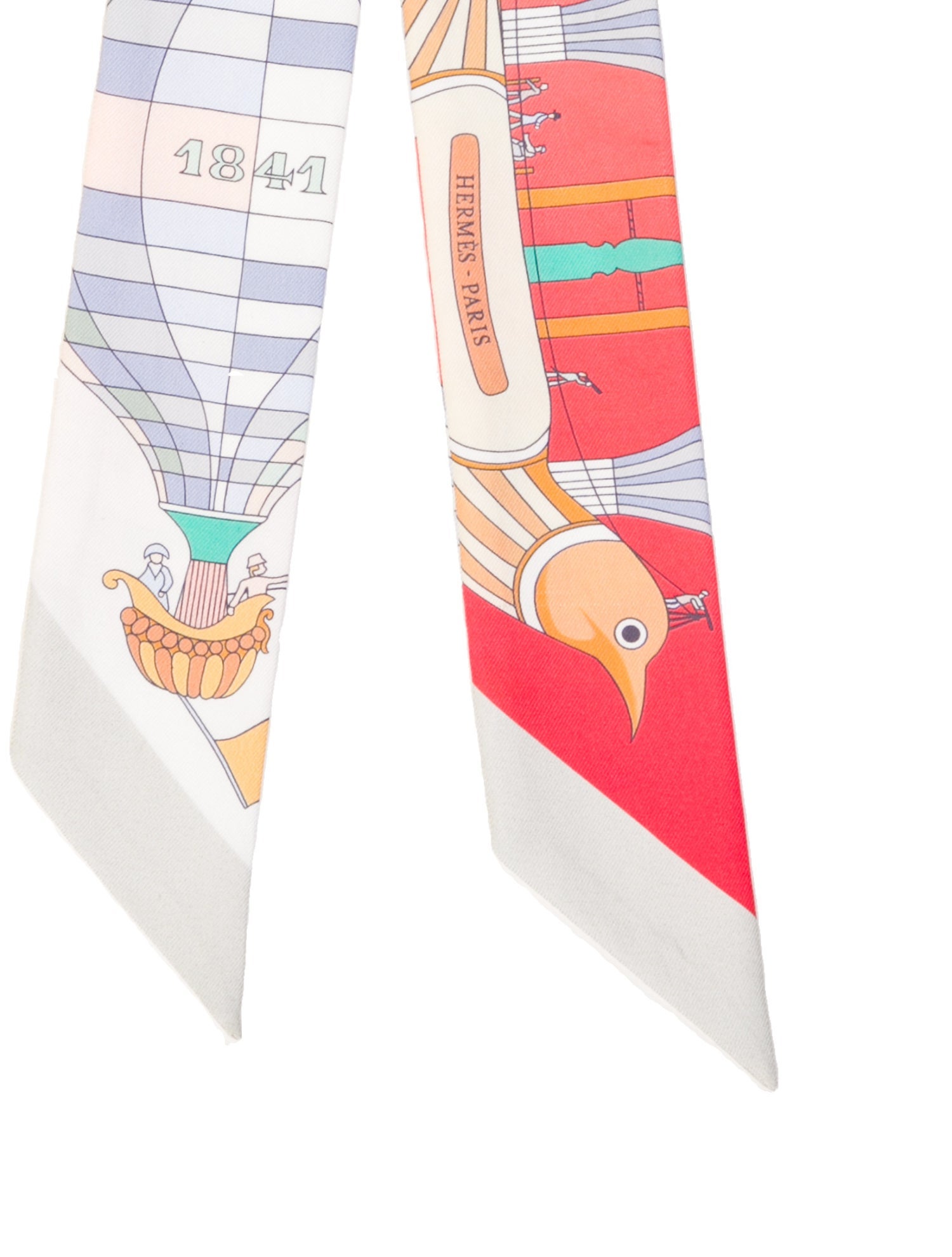Hermès Les Folies du Ciel Silk Twilly Scarf