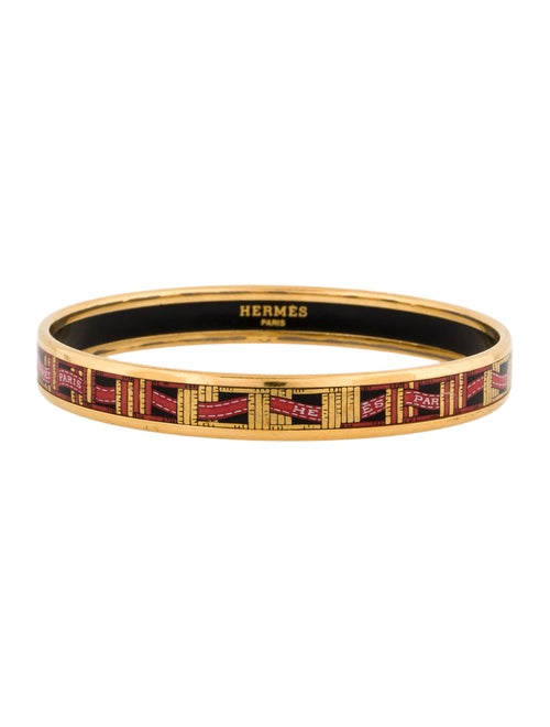 Hermès Narrow Enamel Bangle Bracelet