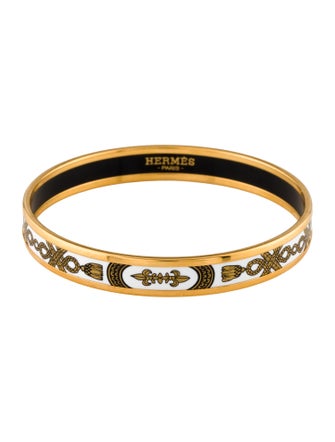 Hermès Enamel Narrow Bangle Bracelet