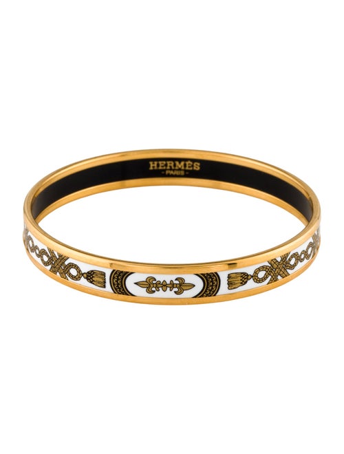 Hermès Enamel Narrow Bangle Bracelet