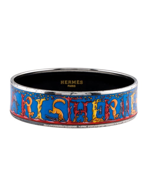 Hermès Enamel Wide Bangle Bracelet