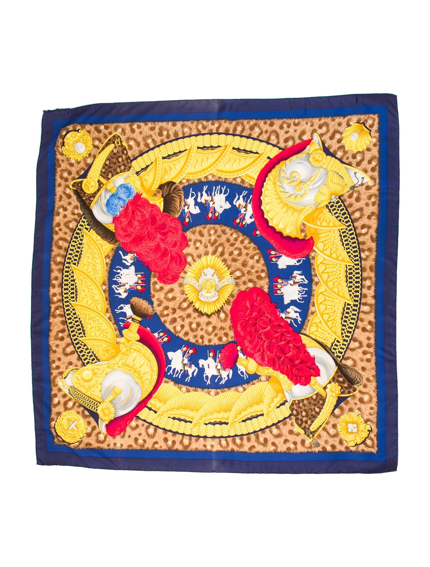 Hermès Casques et Plumets Silk Scarf