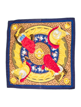 Hermès Casques et Plumets Silk Scarf