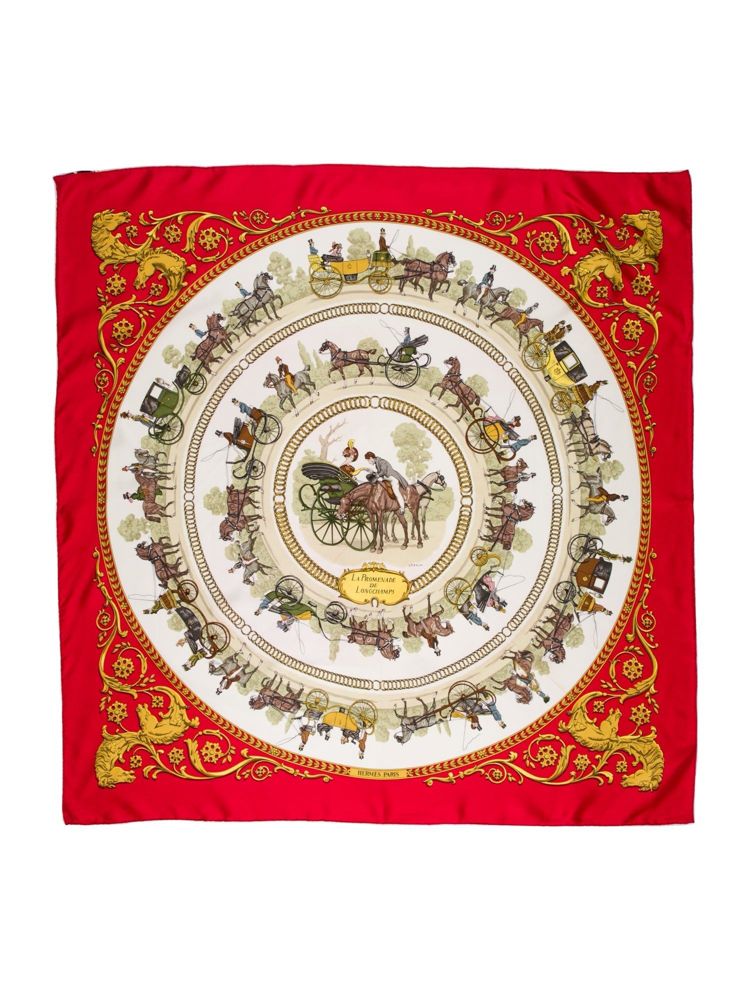 Hermès La Promenade De Longchamps Silk Scarf