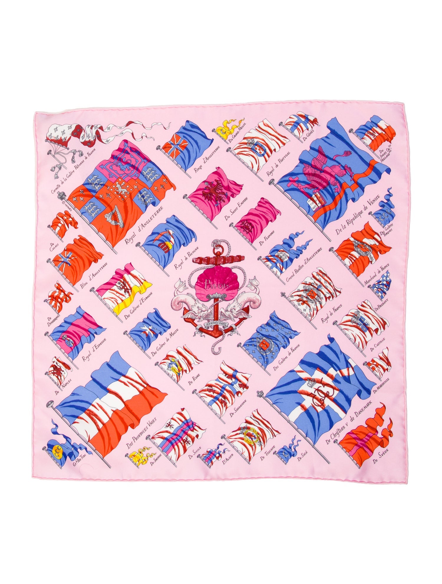 Hermès Pavois Flags Pocket Square