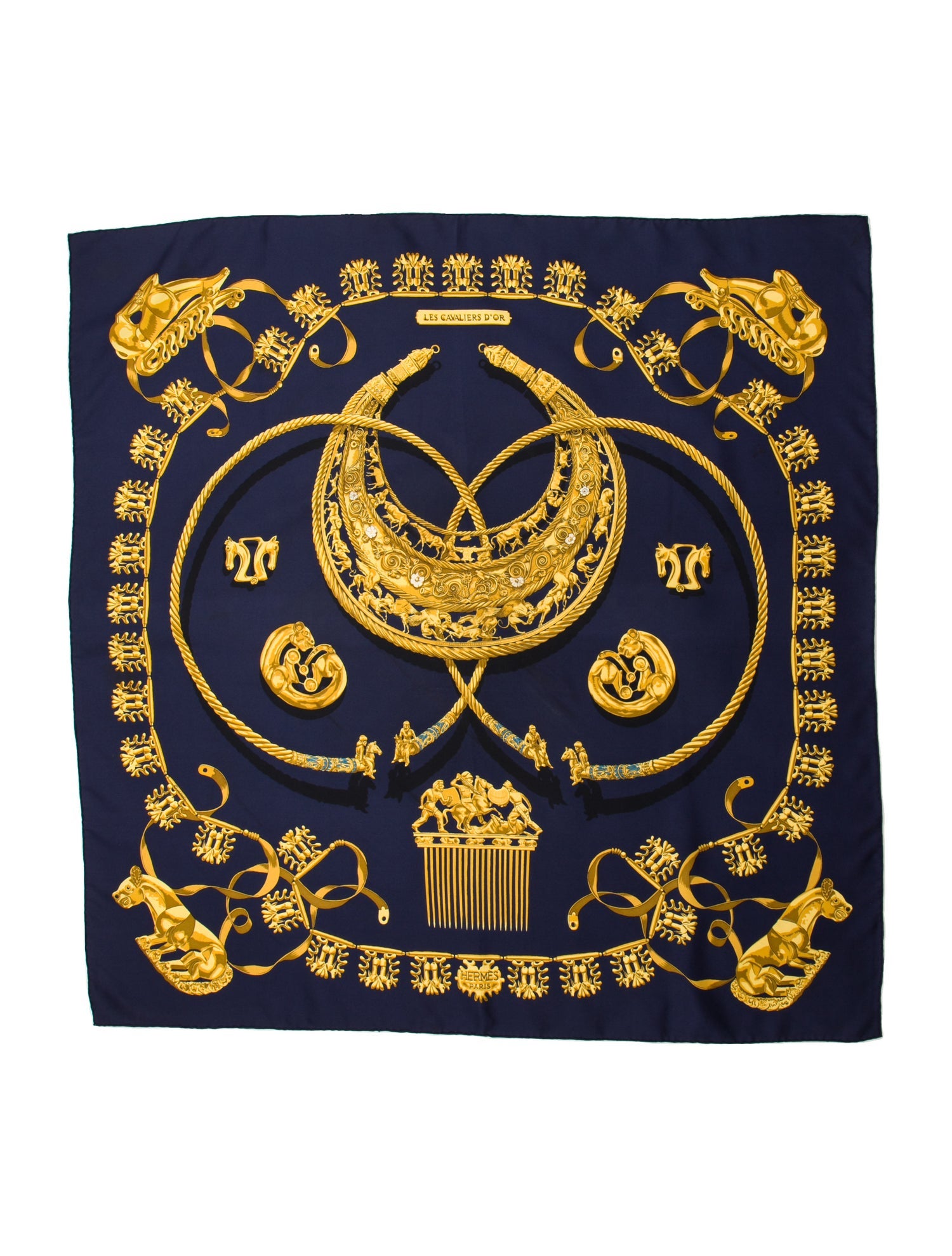 Hermès Les Cavaliers d'Or Silk Scarf