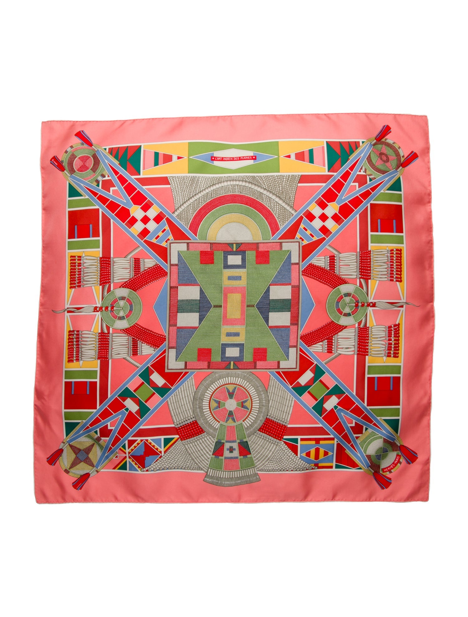 Hermès L'Art Indien Des Plaines Silk Scarf