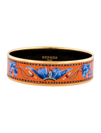 Hermès Vintage Wide Enamel Bangle Bracelet