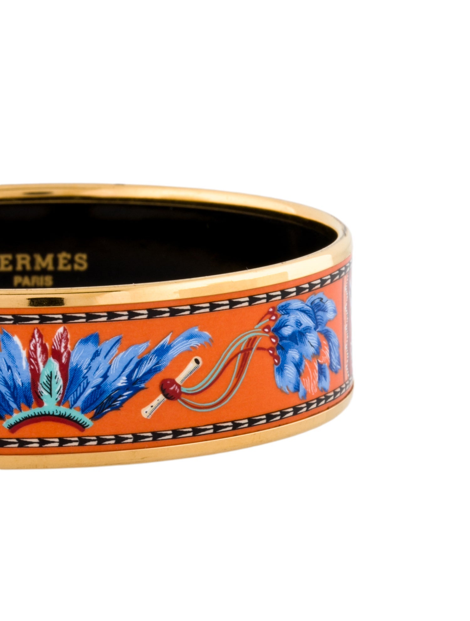 Hermès Vintage Wide Enamel Bangle Bracelet