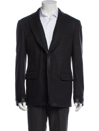 Hermès Wool Leather Trim Embellishment Blazer