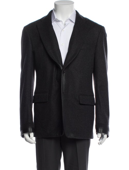 Hermès Wool Leather Trim Embellishment Blazer
