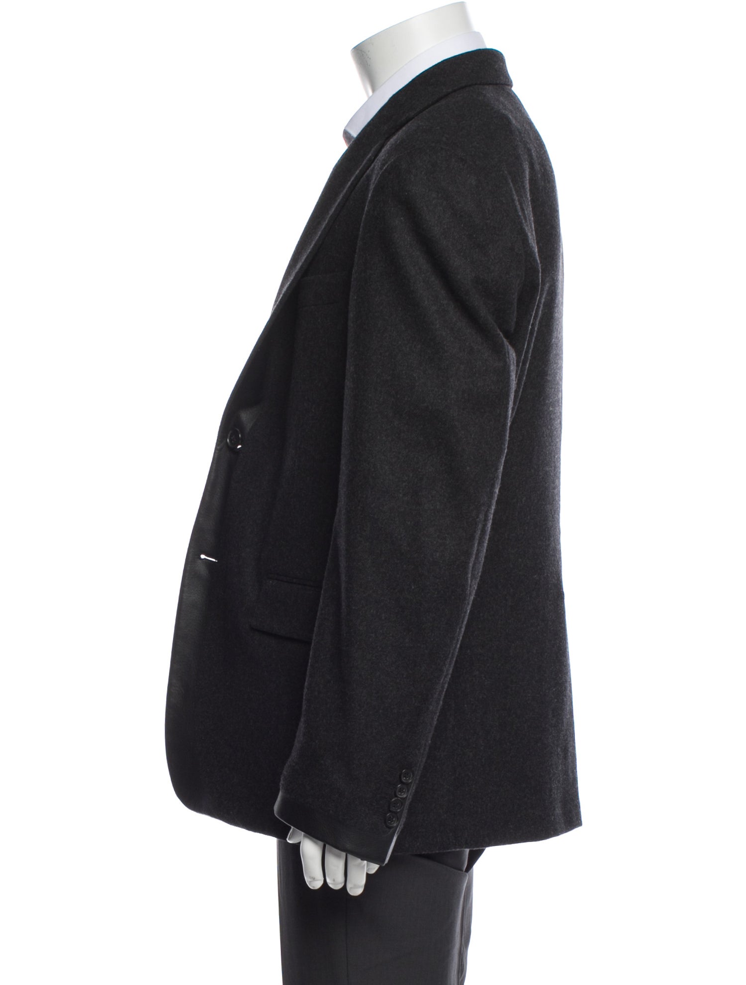 Hermès Wool Leather Trim Embellishment Blazer