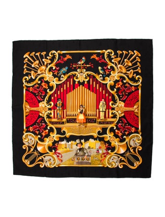 Hermès Orgauphone Et Autres Mécaniques Jacquard Silk Scarf