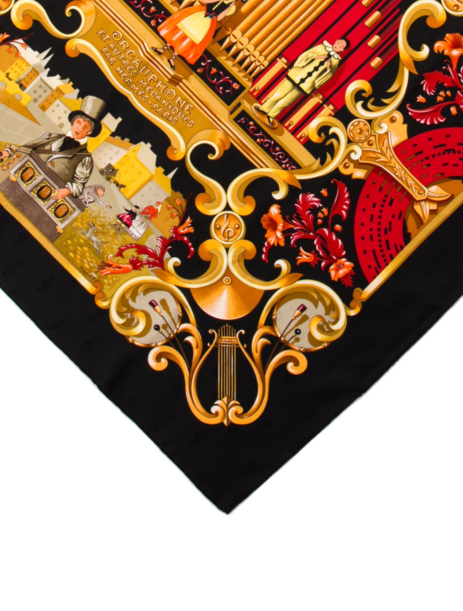 Hermès Orgauphone Et Autres Mécaniques Jacquard Silk Scarf